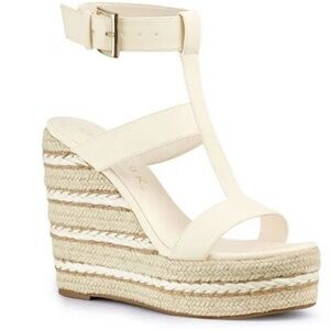 Allegra K beige Wedge Sandals
